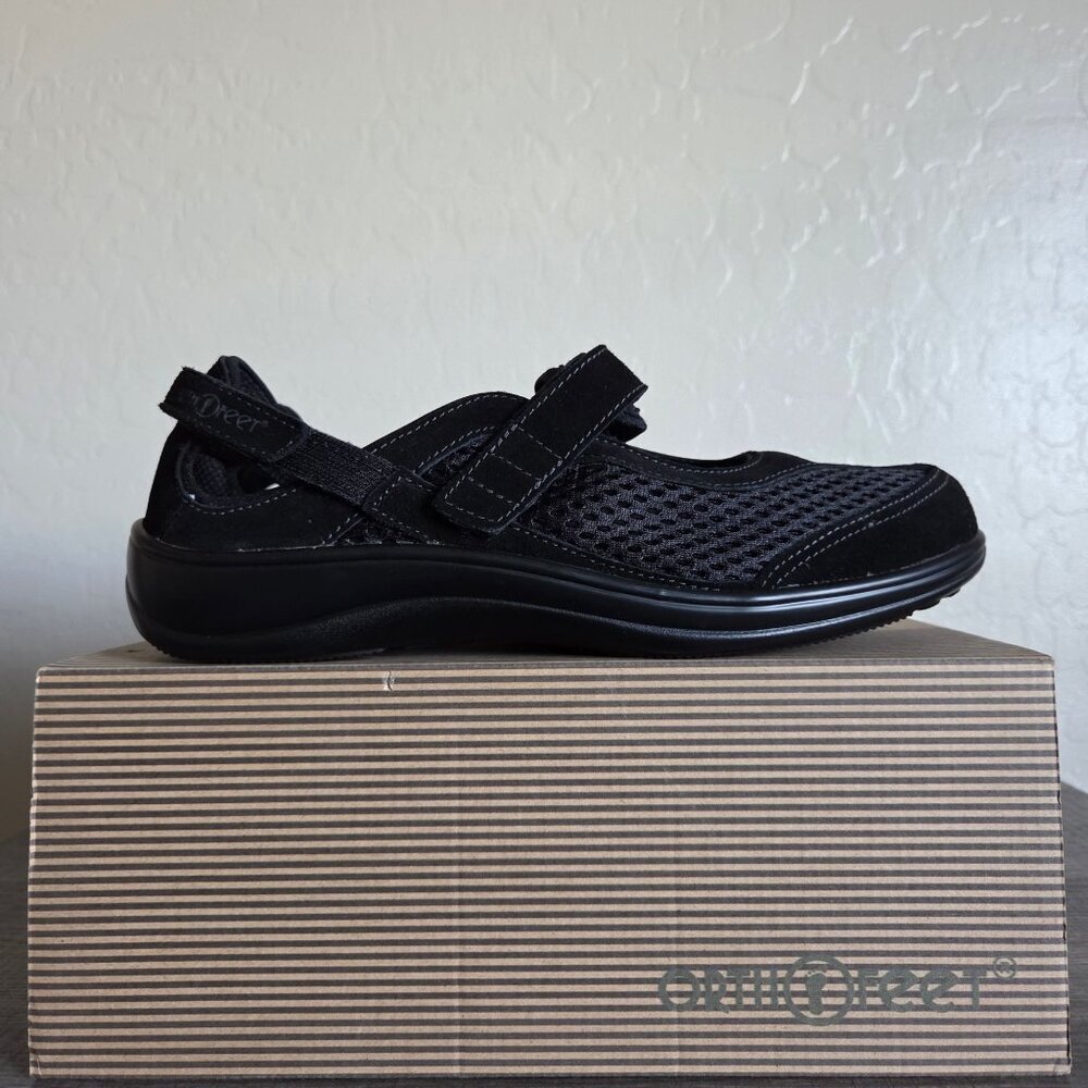 Orthofeet Sanibel 893 Orthotic Mary Jane Shoes Black Sz Women's 10 XX-Wide NEW